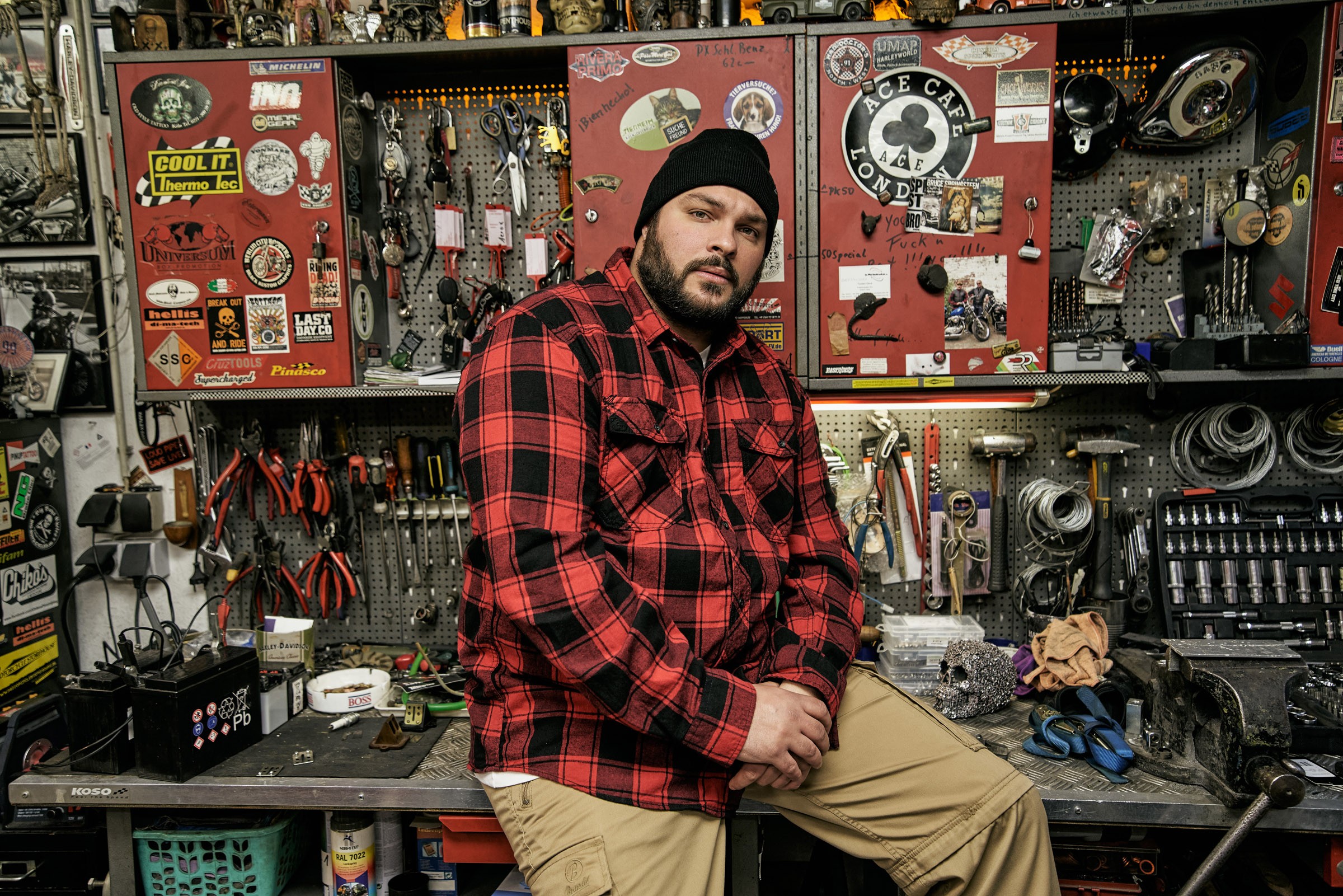 Brandit Holzfällerhemd rot/schwarz, Größe 5XL