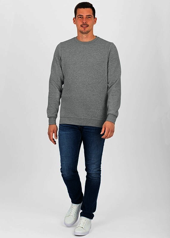 JAKO Sweat-Shirt Organic, hellgrau meliert, Gr.5XL