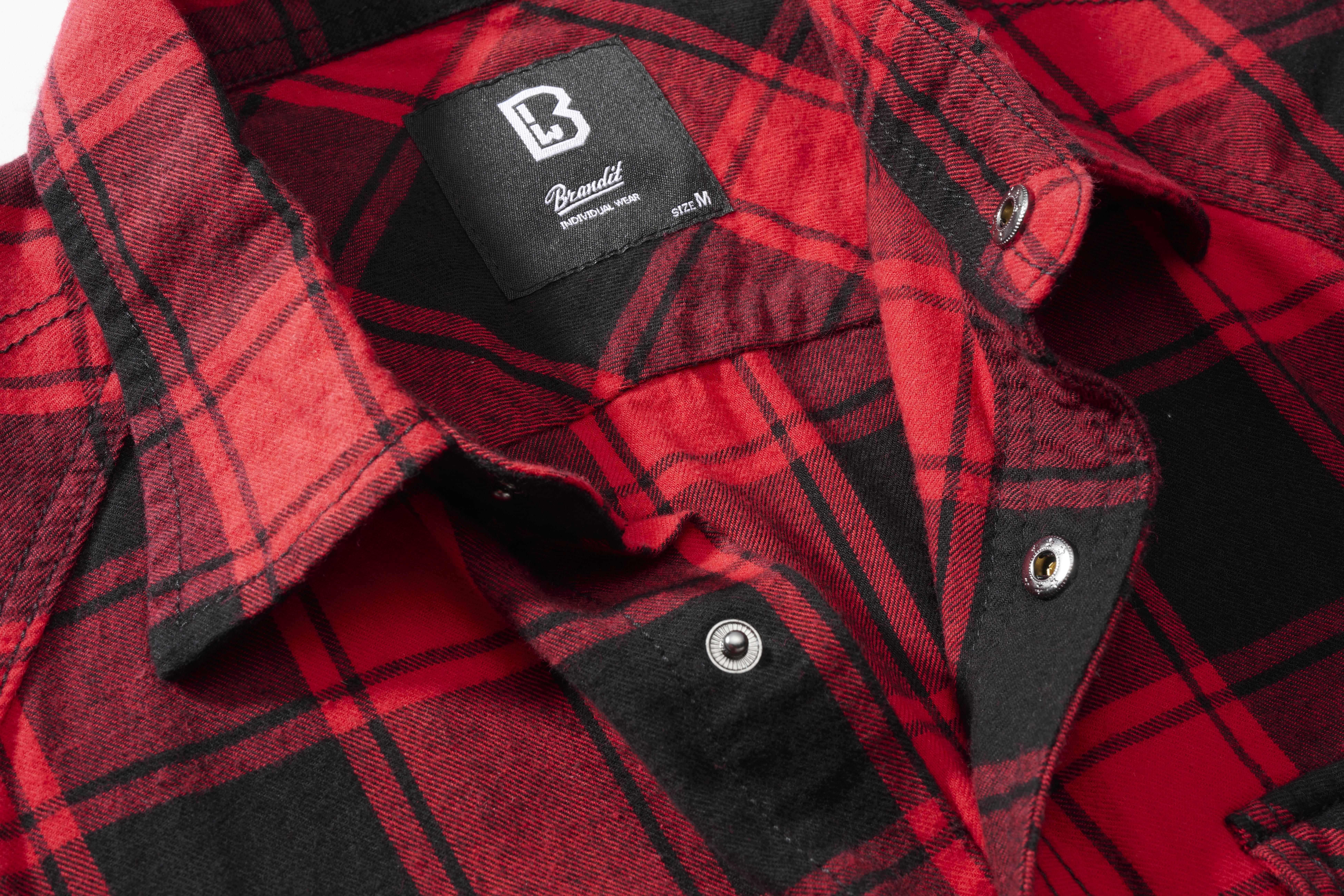 Brandit Checkshirt, Farbe rot/schwarz, Größe 6XL