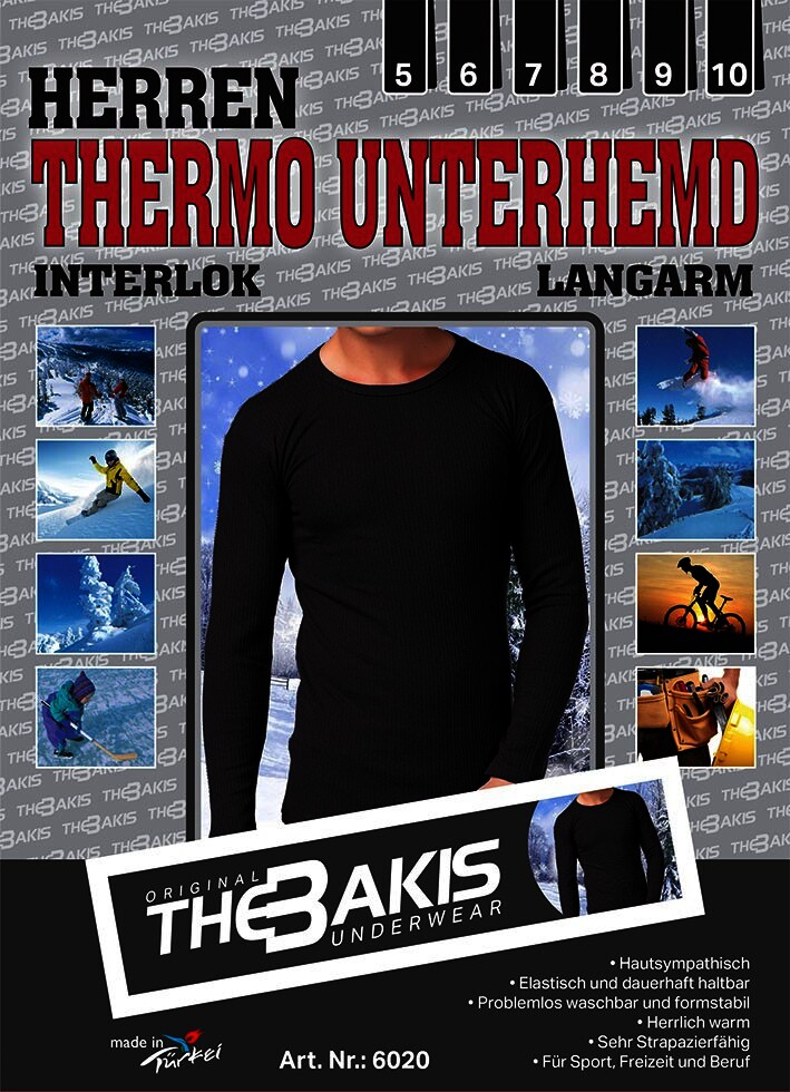 Herren Thermo Unterhemd , lang, Farbe anthrazit, Größe 5