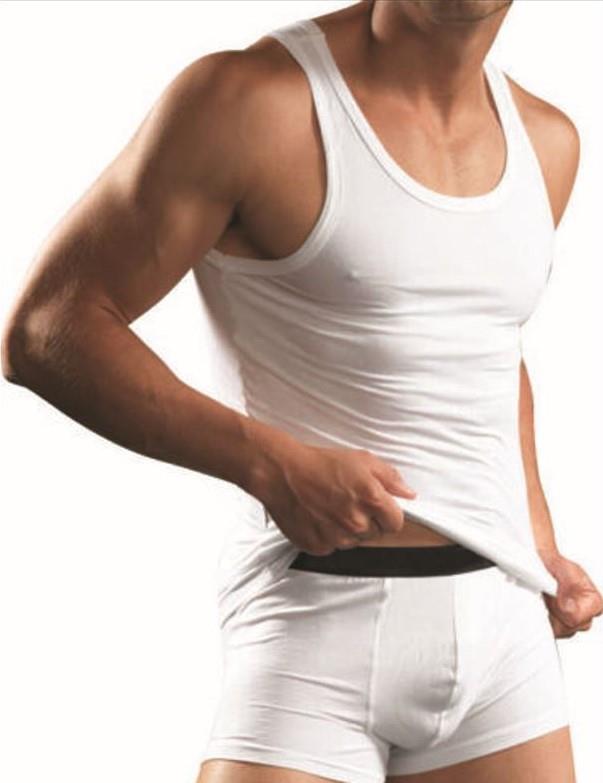 Herren Unterhemd 4er Pack Feinripp Farbe: weiß, Größe 7