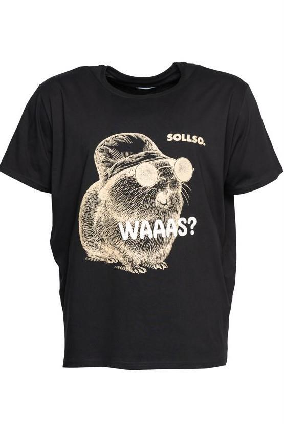 T-Shirt "Capybara" Dark Black by SOLLSO., Gr.9XL