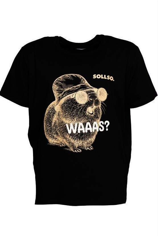 T-Shirt "Capybara" Dark Black by SOLLSO., Gr.9XL