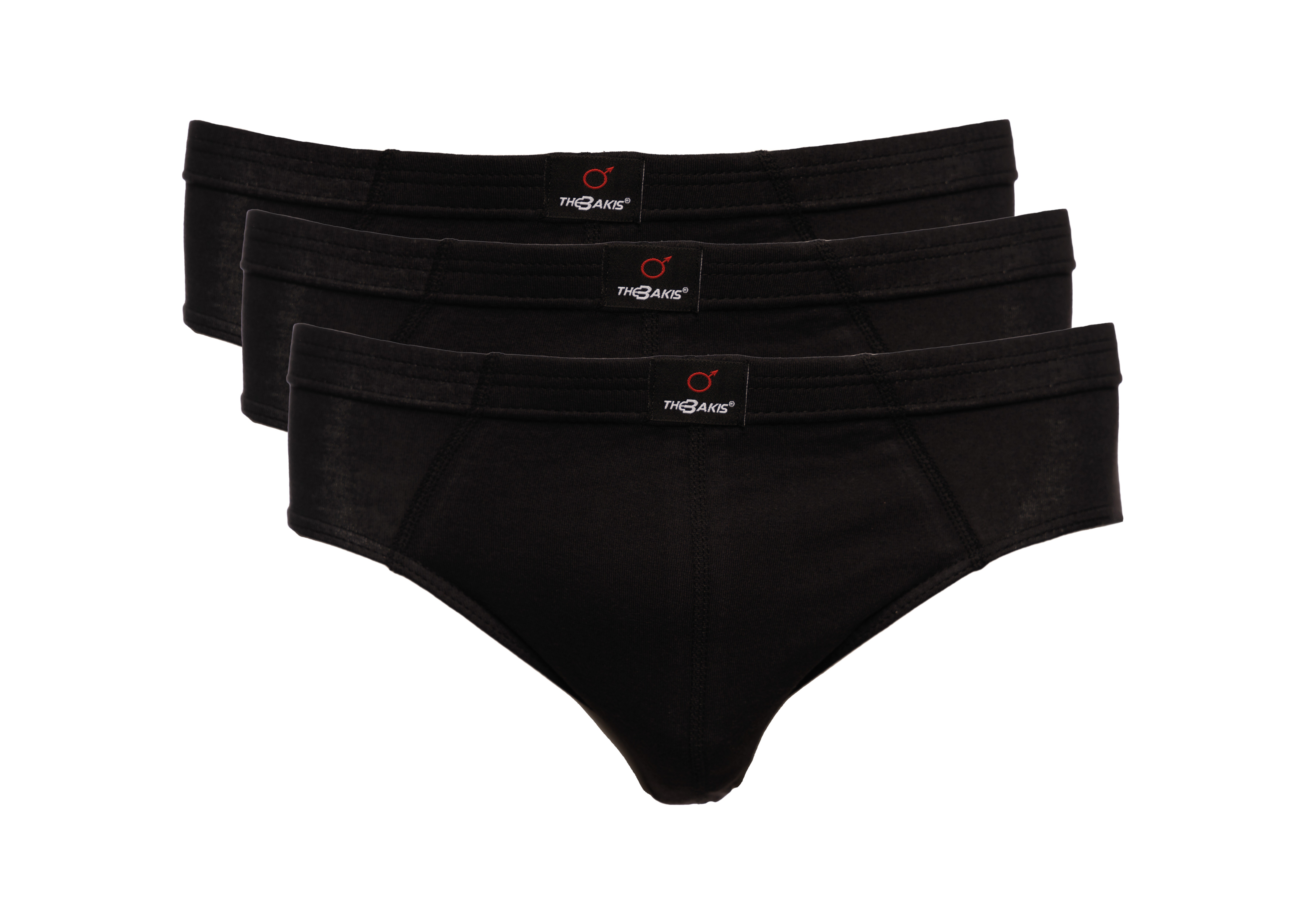 The BAKIS Herren Sportslip, 3er Pack, schwarz, Größe 10