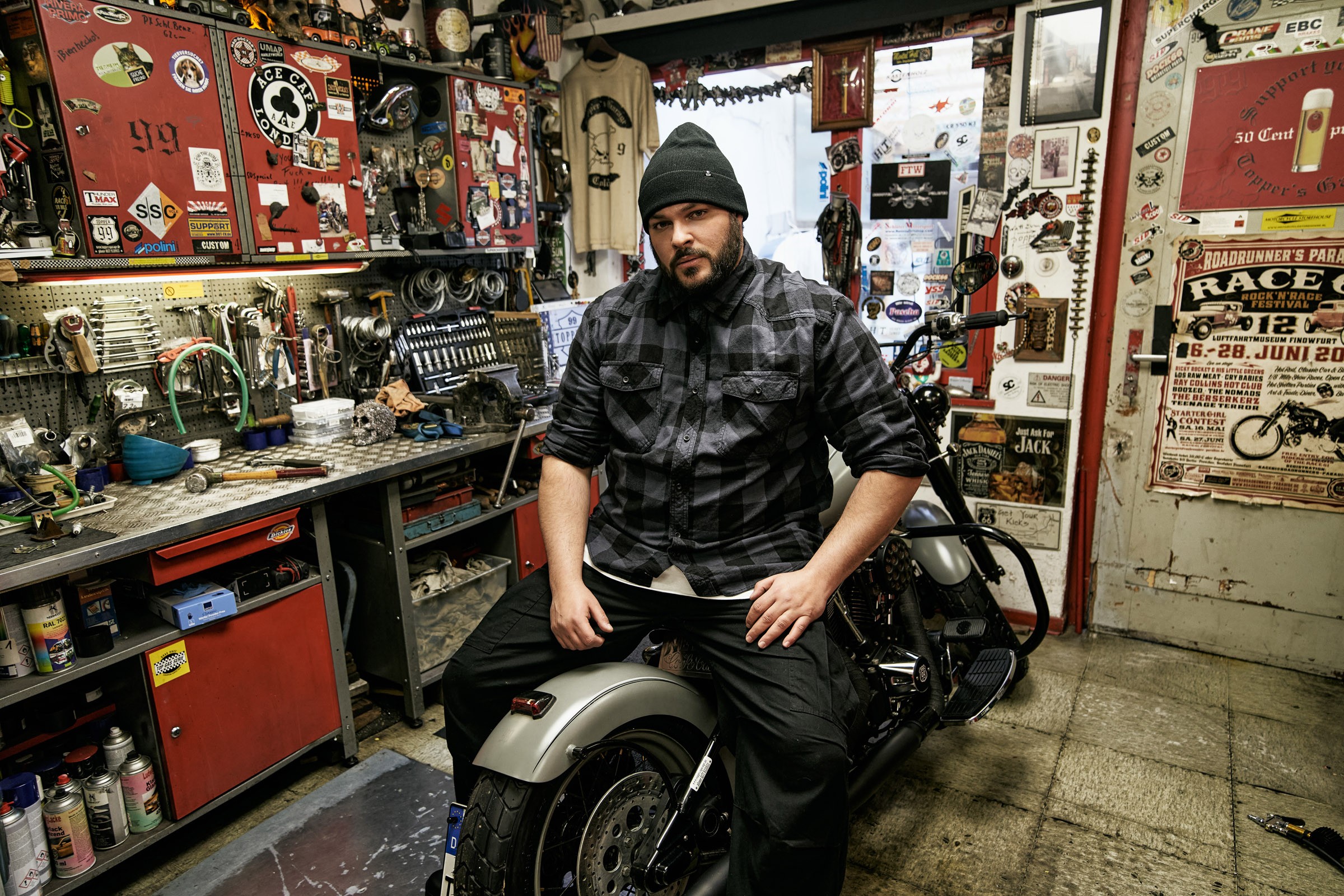 Brandit Holzfällerhemd schwarz/grau, Größe 6XL