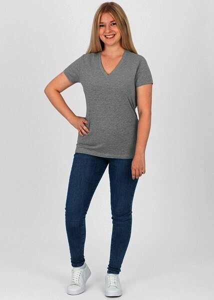 JAKO Damen T-Shirt Organic, hellgrau meliert, Gr.38