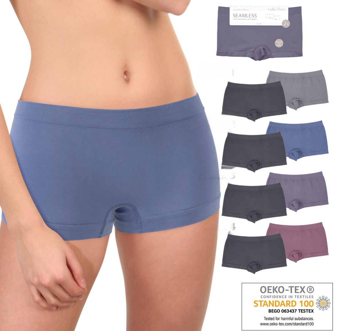 Damen Pants 10105  BW-Seamless Basic, 5 x 2er-Pack, Gr. L/XL