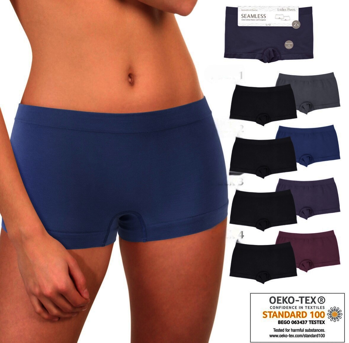 Damen Pants 10105  BW-Seamless Basic, 5 x 2er-Pack, Gr. L/XL