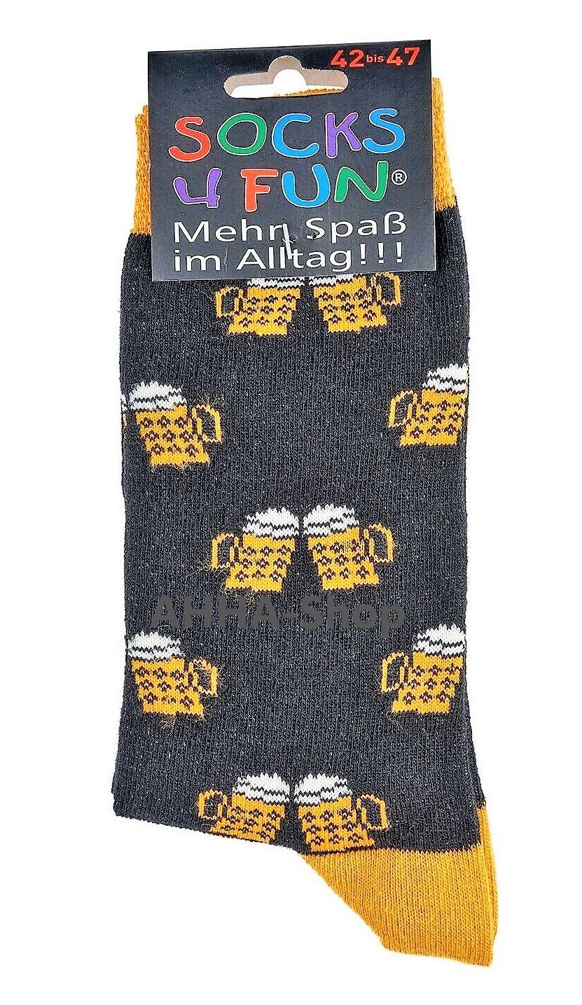 2 Paar „Socks4fun“ Socken mit Biermotiv, Gr. 42 - 47  2 Paar „Socks4fun“ Socken mit Biermotiv, Gr. 42 - 47