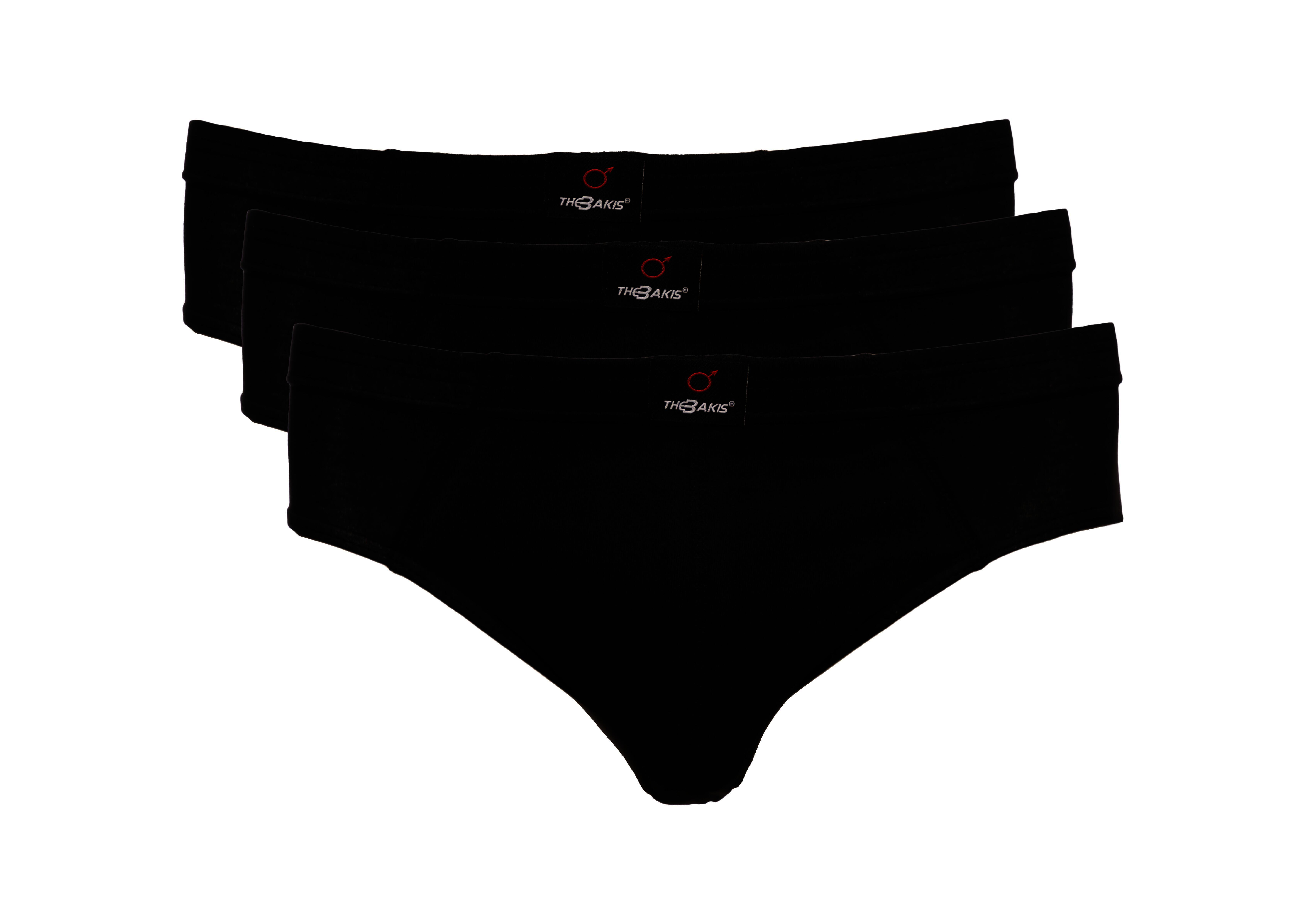 The BAKIS Herren Sportslip, 3er Pack, schwarz, Größe 10