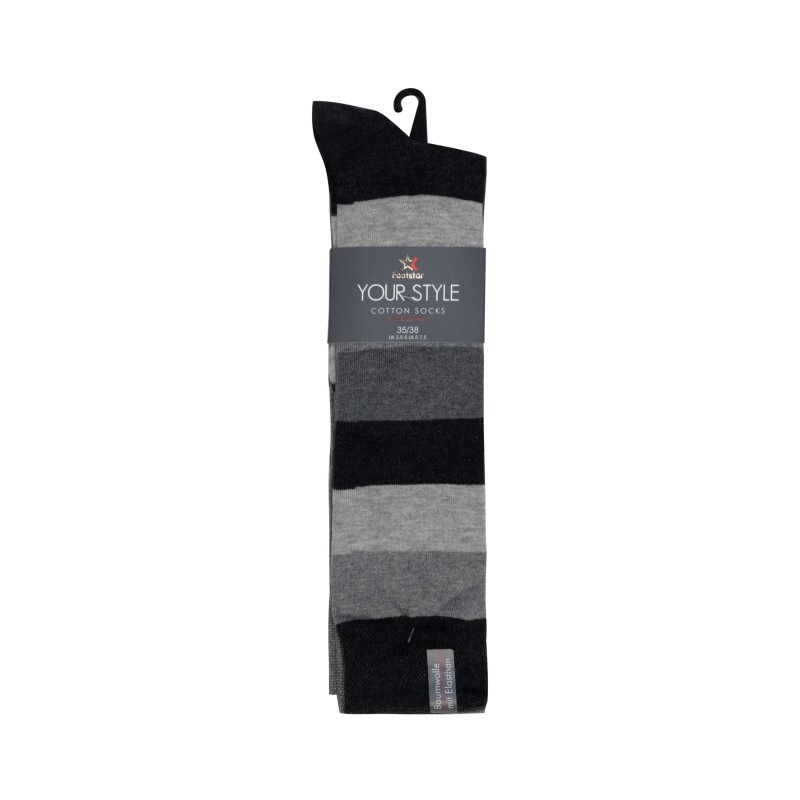 Damen Kniestrümpfe 61010, modisch geringelt, 3er-Pack, Gr.39/42