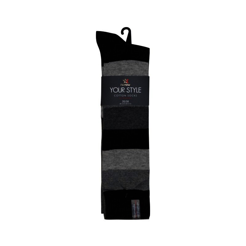 Damen Kniestrümpfe 61010, modisch geringelt, 3er-Pack, Gr.39/42