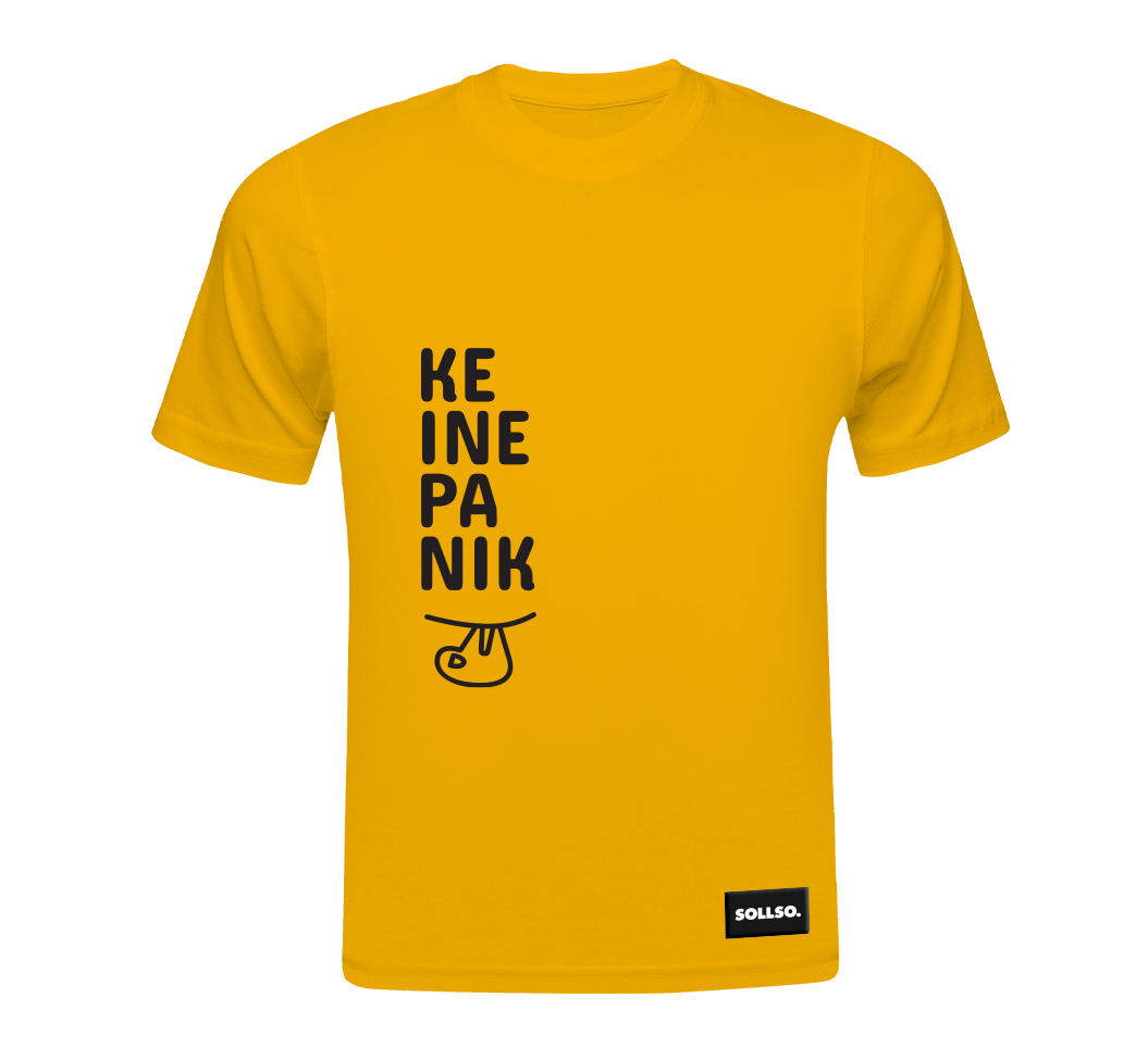 SOLLSO. T-Shirt „Keine Panik“, Farbe Summer Sun, Größe 3XL