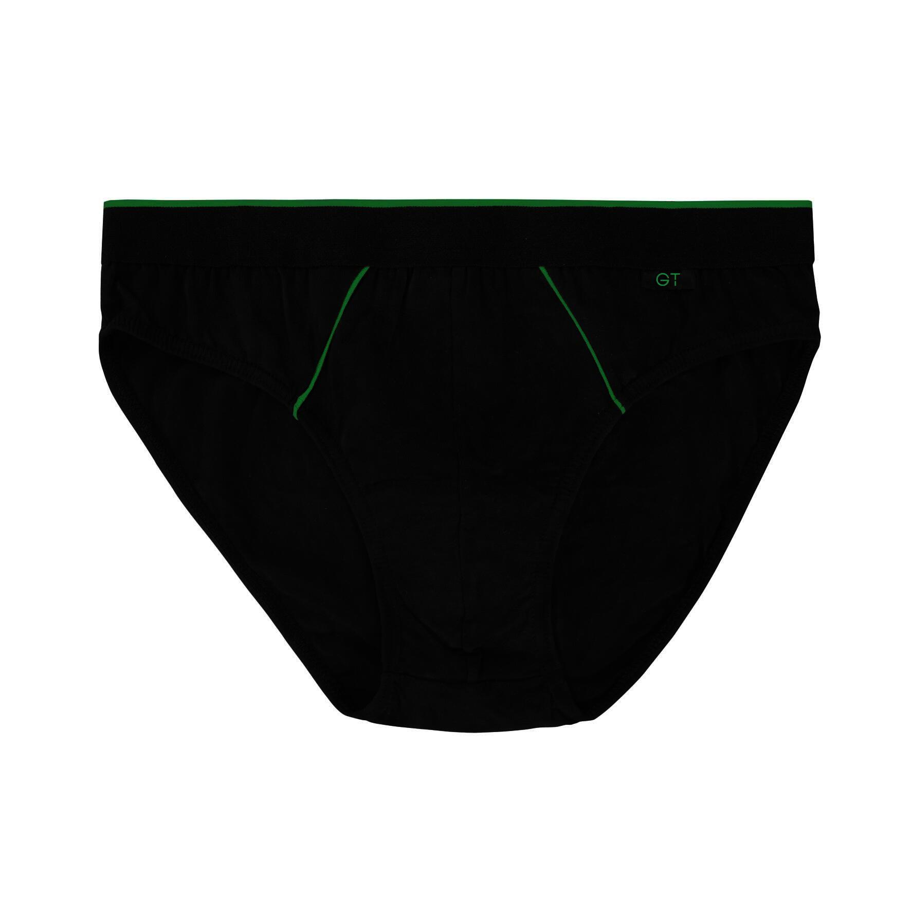 Herren Slips 27438, Schwarz mit versch. Farbigen Paspeln, 4er-Pack, Gr.5